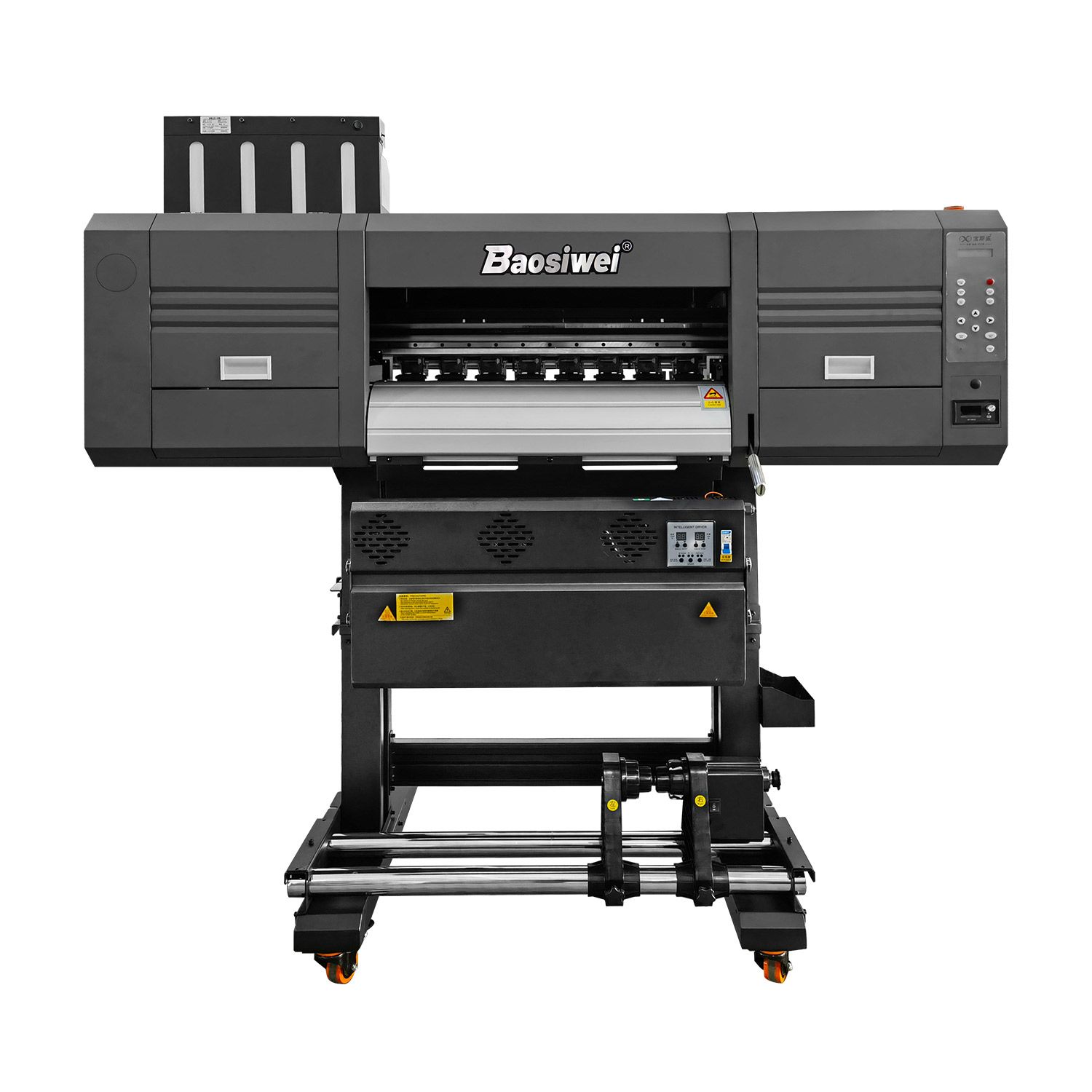 Front view of Baosiwei BSW-T604-E 60cm eco solvent printer with 4 Epson i3200 heads, ideal for small-batch advertising and label printing