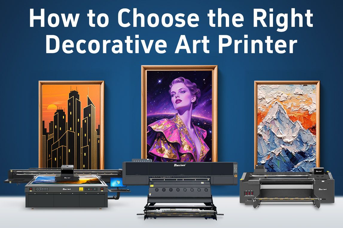 Textured floral decorative painting printed with Baosiwei UV Hybrid Printer, featuring vivid color gradients and embossed 3D relief effects. Ideal for home decor production.