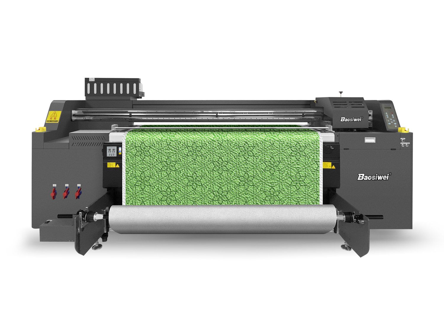 Baosiwei 1.9m Large Format Eco-Solvent Hybrid Printer 4pcs i3200 – Front View, Designed for High-Precision Printing on Various Materials