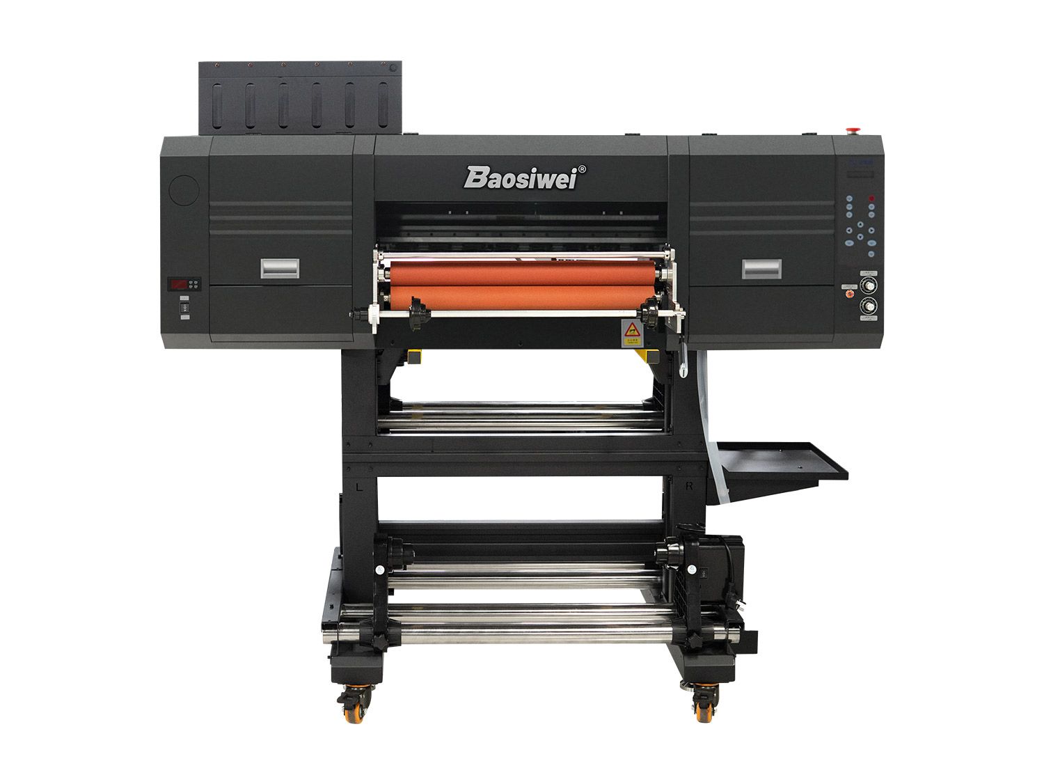 Baosiwei 60cm UV DTF水晶标烫金打印机正面图，工业级结构设计，稳定耐用，适用于多种材质烫金输出