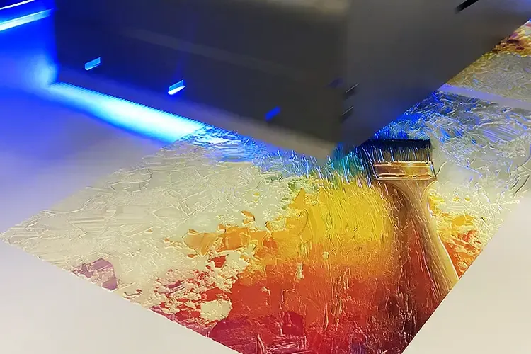 Baosiwei UV Hybrid Printer – High-Resolution Custom Wall Mural Printing for Interior Design