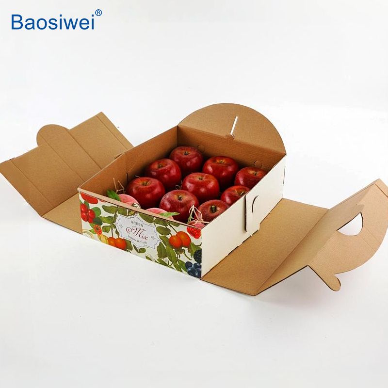 Corrugated carton box with realistic fruit imagery printed directly by Baosiwei coated paper printer