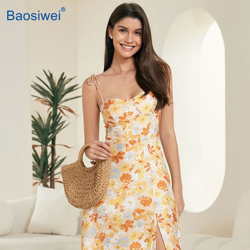 Floral dress printed using Baosiwei sublimation printer, demonstrating high-precision application in fashion garments
