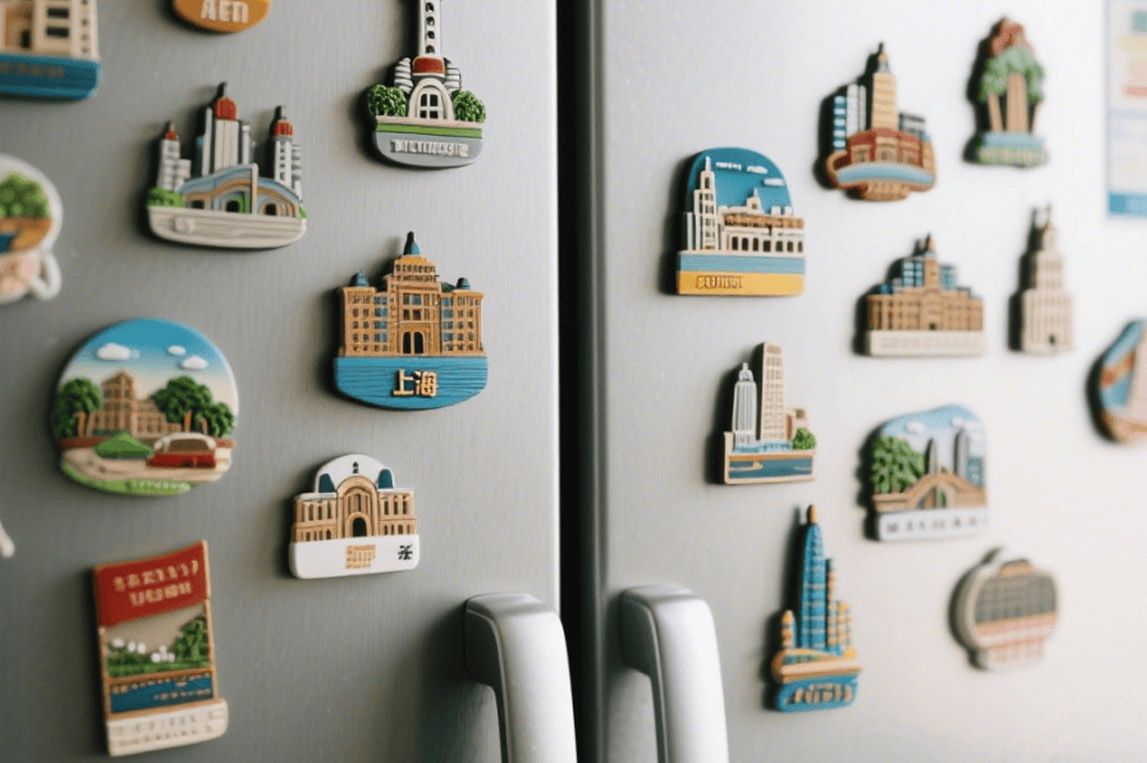 City landmark refrigerator magnets printed with Baosiwei UV flatbed printer, featuring vivid colors and fine details—ideal for creative souvenirs and home decoration