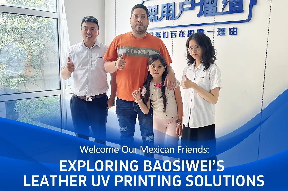 Happy customer taking a group photo with Baosiwei sales team after successful business meeting