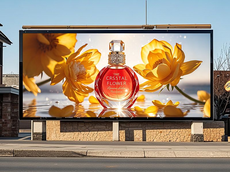High-resolution outdoor billboard printed with digital large format printer for commercial advertising