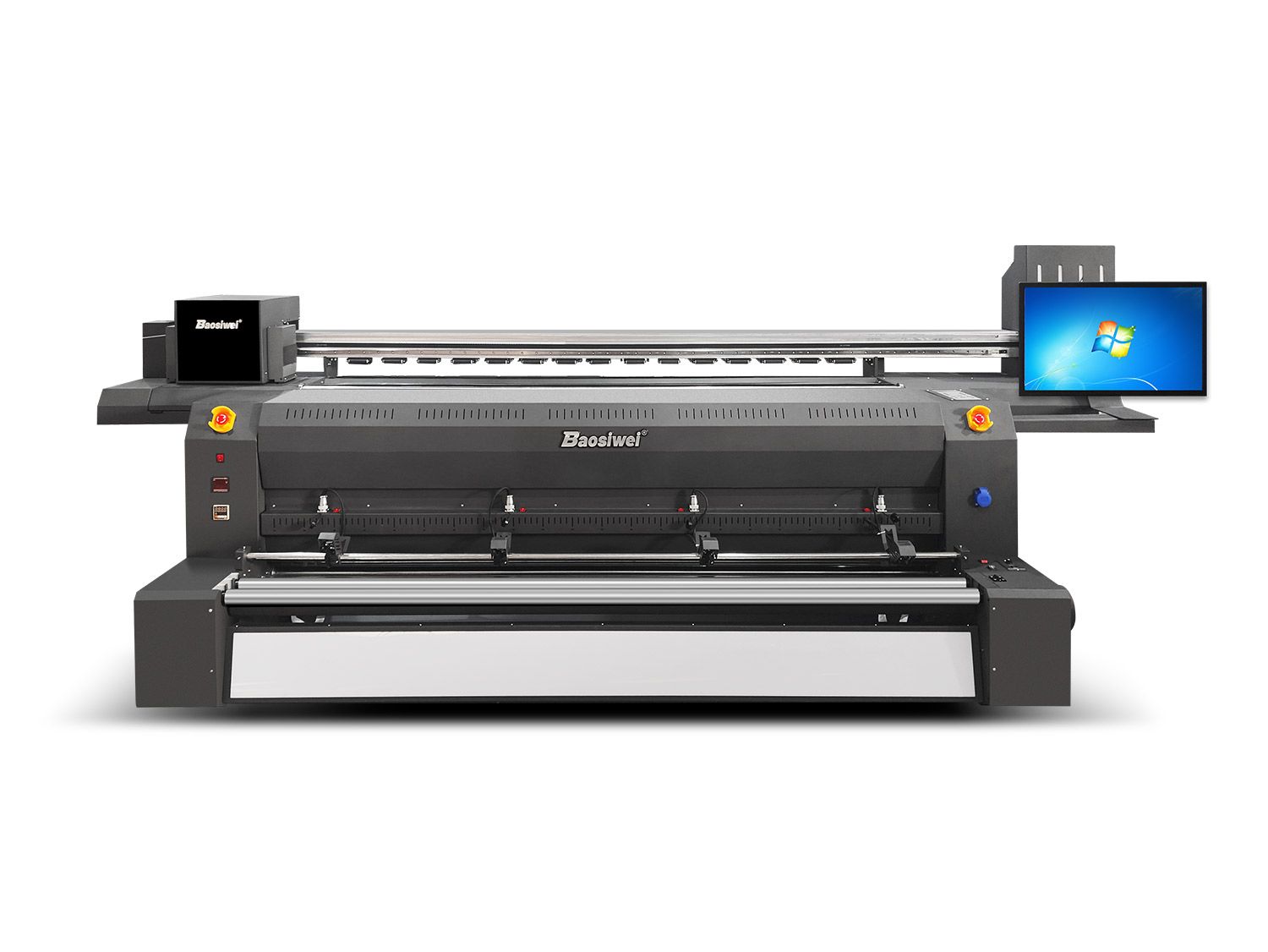 Baosiwei JW-2204K 2.2m four-head direct-to-fabric sublimation flag printer, front machine image
