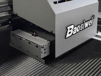 Baosiwei JW-1904ECO 4-head Eco Solvent Hybrid Printer printing vivid cartoon graphics, ideal for leather and related applications