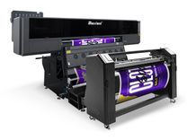 Angled side view of Baosiwei Blueback Paper Poster Printer highlighting the reinforced frame and dual feeding system for efficient bulk printing.