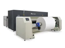 Side view of Baosiwei carton printer highlighting easy access to roll feeding and rewinding system for smooth material handling