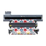 Front view of Baosiwei 4-Head High-Speed Dye Sublimation Printer, equipped with dual feeding and take-up system for wide-format textile printing.