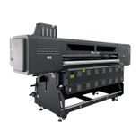 Angled view of Baosiwei sublimation printer showing industrial frame and fast drying system.