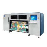 Angled side view of Baosiwei 16-head PET film eco-solvent printer with integrated computer control system for easy operation