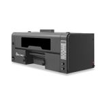 Angled view of the Baosiwei 30cm Crystal Label Printer, highlighting the compact footprint and side interface for easy maintenance and operation.