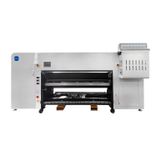 Rear view of Baosiwei printer showing large-capacity ink supply system and roll feeding unit