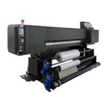 Rear view of Baosiwei 8-head sublimation printer featuring fabric feeding and take-up system.